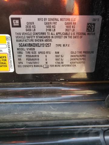 Photo 10 from auction – 2014 BUICK ENCLAVE with VIN 5GAKVBKDXEJ151257