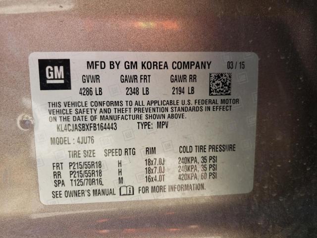 Photo 10 from auction – 2015 BUICK ENCORE with VIN KL4CJASBXFB164443