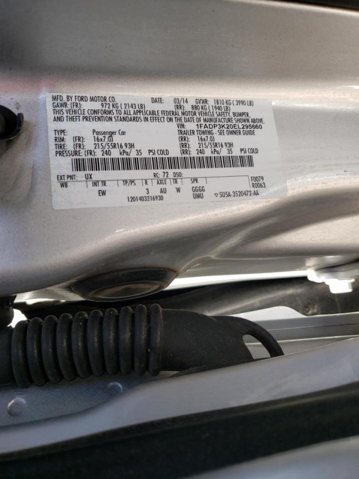 Photo 10 from auction – 2014 FORD FOCUS SE with VIN 1FADP3K20EL295660