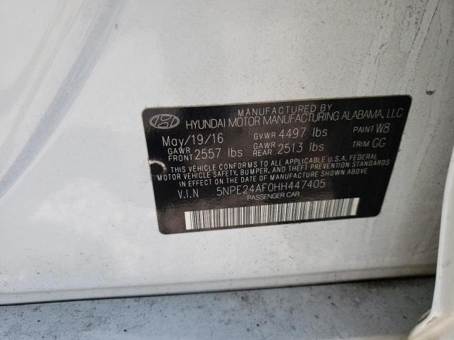 Photo 10 from auction – 2017 HYUNDAI SONATA SE with VIN 5NPE24AF0HH447405