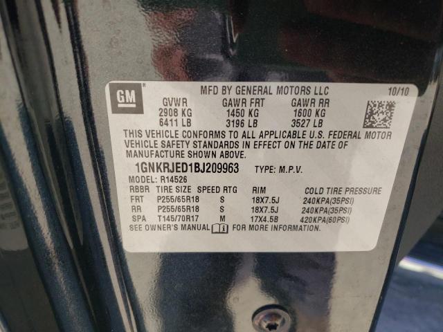 Photo 10 from auction – 2011 CHEVROLET TRAVERSE L with VIN 1GNKRJED1BJ209963