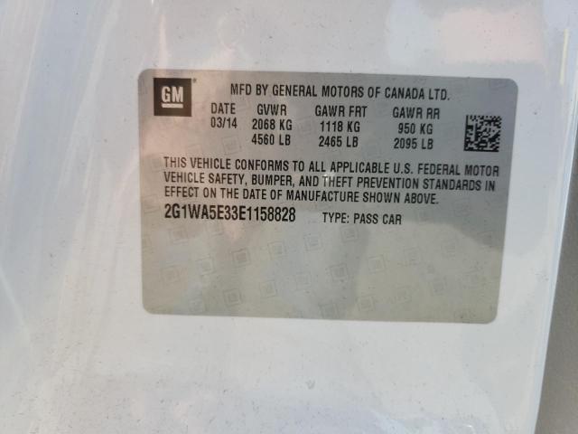 Photo 10 from auction – 2014 CHEVROLET IMPALA LIM with VIN 2G1WA5E33E1158828