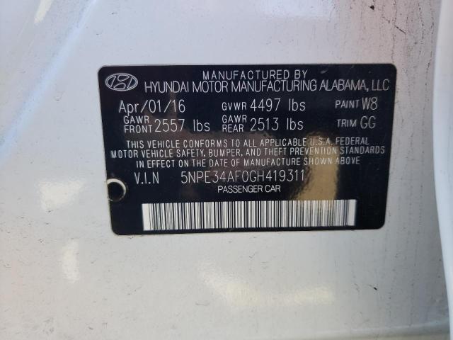 Photo 10 from auction – 2016 HYUNDAI SONATA SPO with VIN 5NPE34AF0GH419311