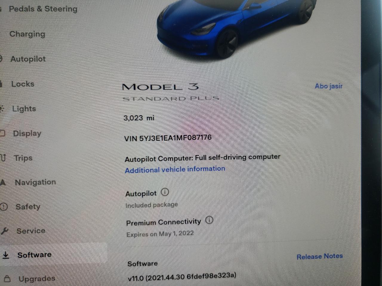 Photo 8 from auction – 2021 TESLA MODEL 3 with VIN 5YJ3E1EA1MF087176