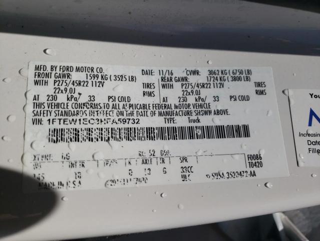 Photo 10 from auction – 2017 FORD F150 SUPER with VIN 1FTEW1EG3HFA59732
