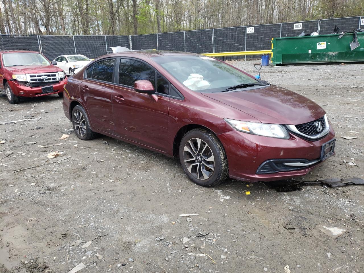 HONDA CIVIC EX 2013 with VIN 19XFB2F85DE283795 - Photo from auction