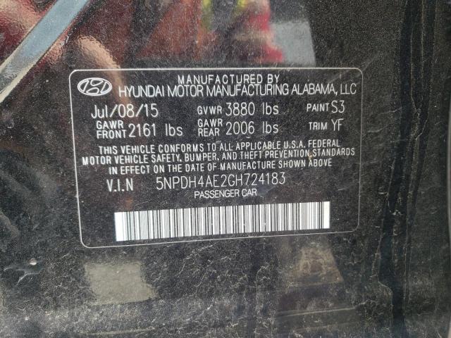 Photo 10 from auction – 2016 HYUNDAI ELANTRA SE with VIN 5NPDH4AE2GH724183