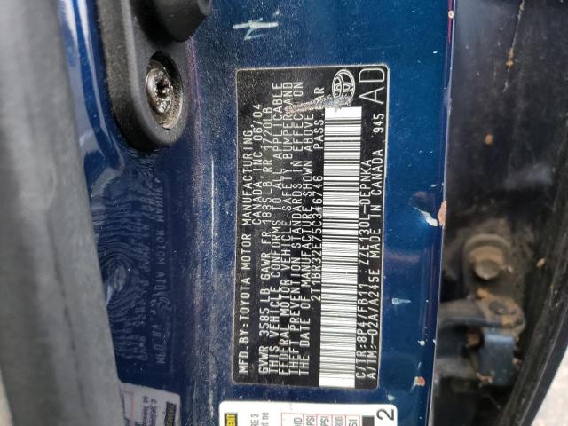 Photo 10 from auction – 2004 TOYOTA COROLLA CE with VIN 2T1BR32E75C346746