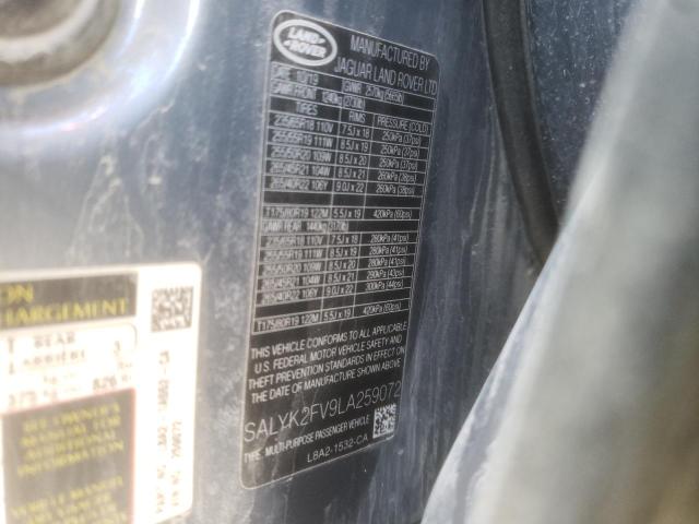 Photo 10 from auction – 2020 LAND ROVER RANGE ROVE with VIN SALYK2FV9LA259072