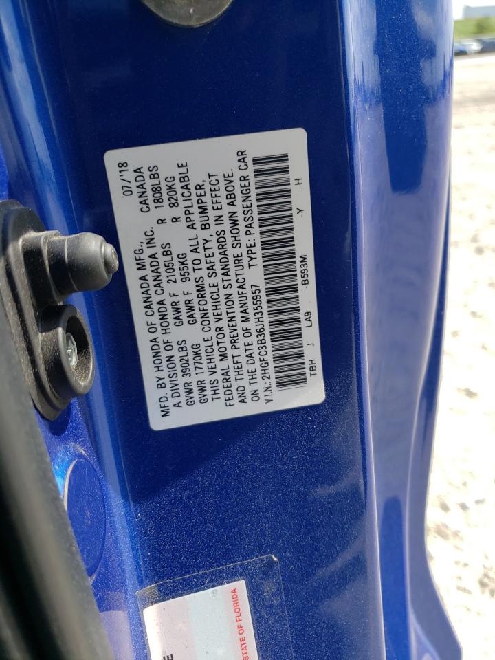 Photo 10 from auction – 2018 HONDA CIVIC EX with VIN 2HGFC3B36JH355957