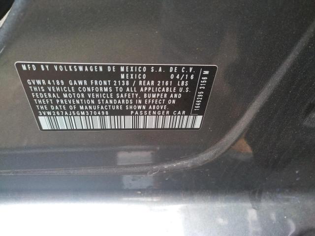 Photo 10 from auction – 2016 VOLKSWAGEN JETTA S with VIN 3VW267AJ5GM370498