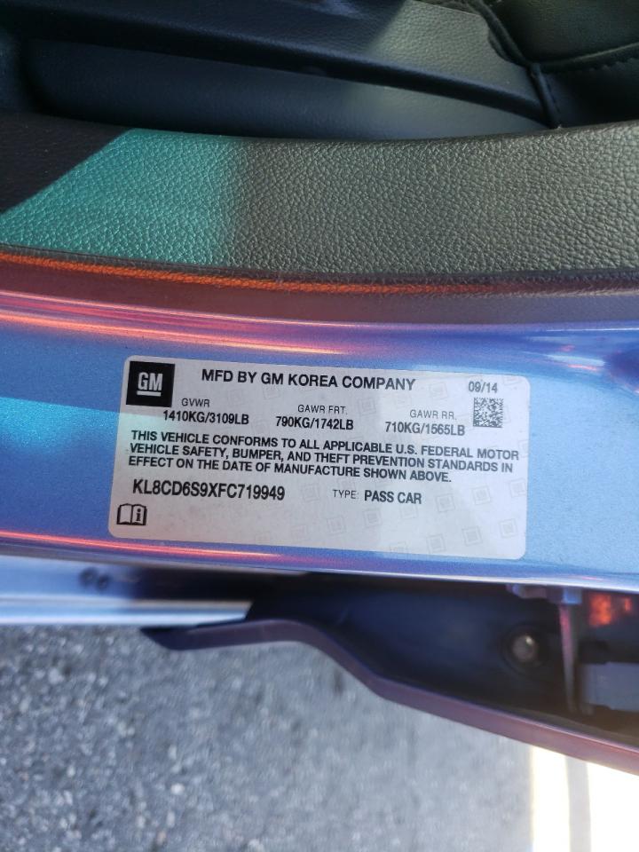 Photo 10 from auction – 2015 CHEVROLET SPARK 1LT with VIN KL8CD6S9XFC719949
