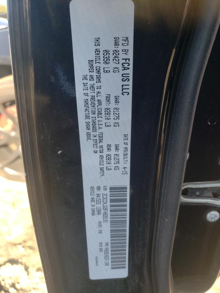Photo 10 from auction – 2015 DODGE CHARGER SX with VIN 2C3CDXJG9FH828191