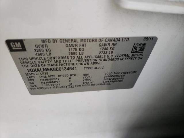 Фото 10 с аукциона – 2012 GMC TERRAIN SL с VIN 2GKALMEK8C6134641