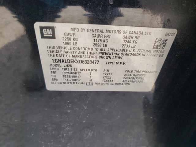 Photo 10 from auction – 2013 CHEVROLET EQUINOX LT with VIN 2GNALDEKXD6328477