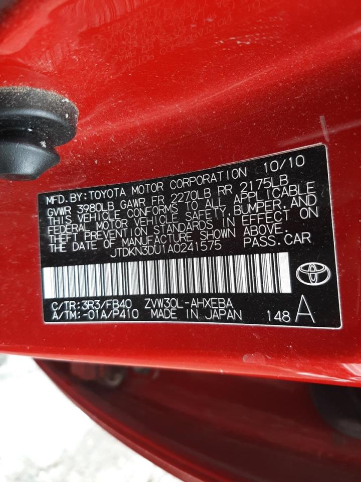 Photo 10 from auction – 2010 TOYOTA PRIUS with VIN JTDKN3DU1A0241575