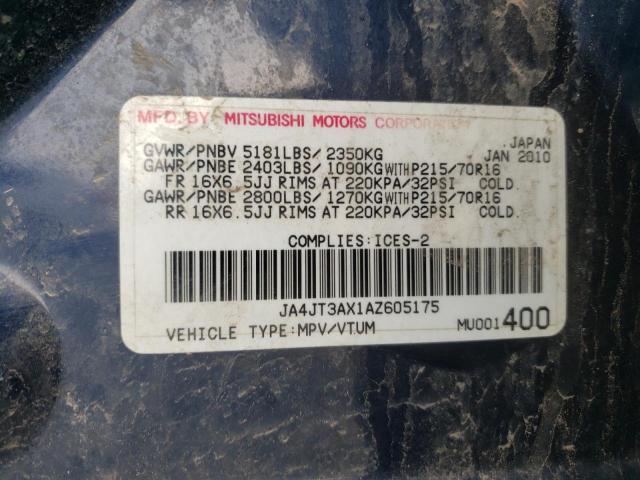 Photo 10 from auction – 2010 MITSUBISHI OUTLANDER with VIN JA4JT3AX1AZ605175