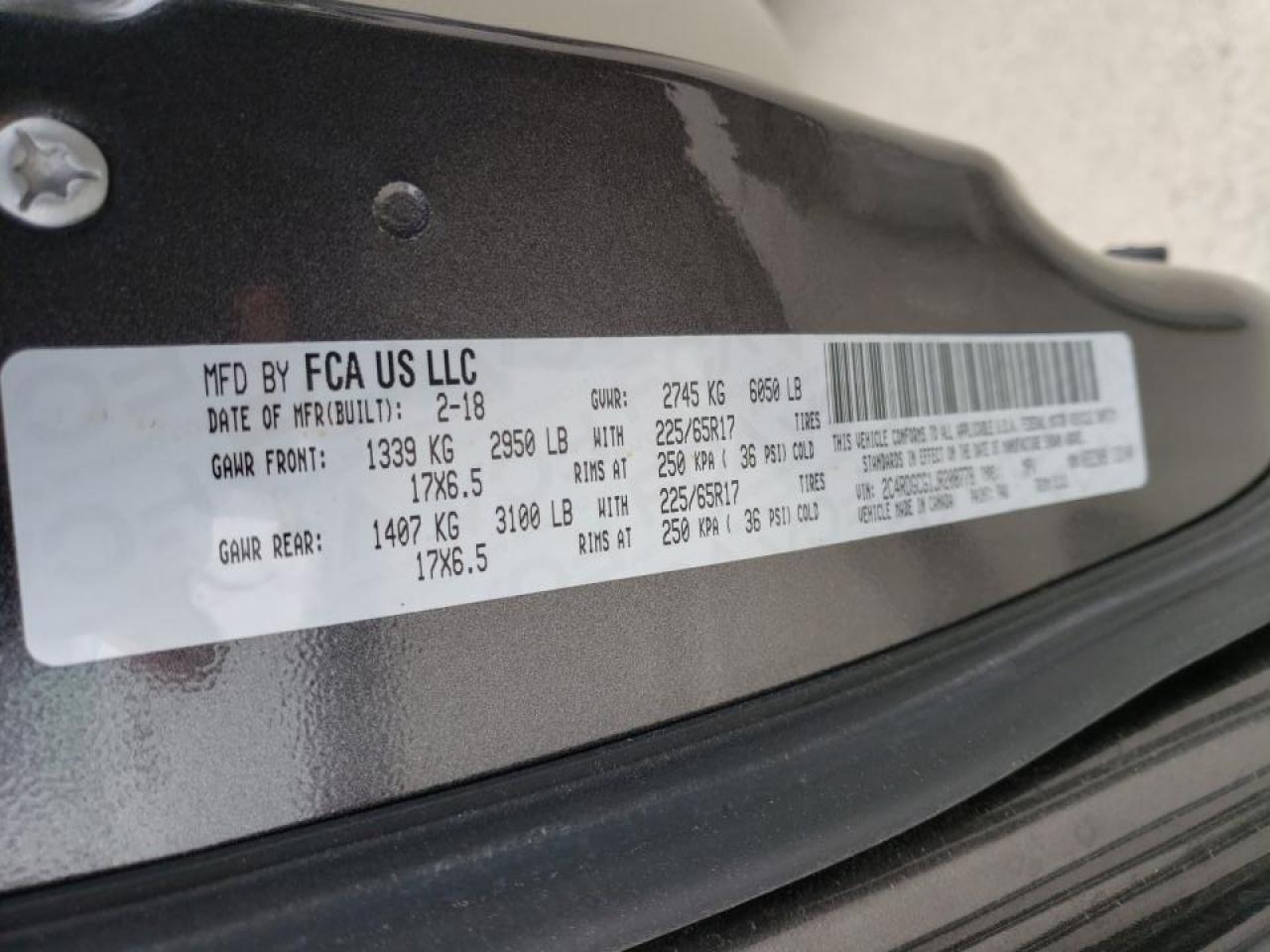 Photo 10 from auction – 2018 DODGE GRAND CARA with VIN 2C4RDGCG1JR208778
