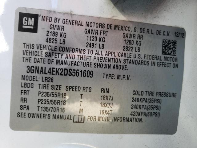 Photo 10 from auction – 2013 CHEVROLET CAPTIVA LT with VIN 3GNAL4EK2DS561609