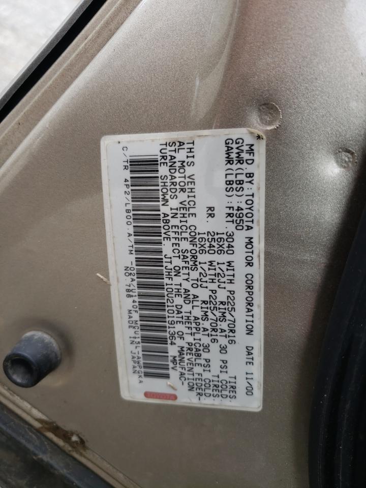 Photo 10 from auction – 2001 LEXUS RX 300 with VIN JTJHF10U210191364