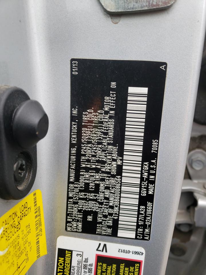Photo 11 from auction – 2013 TOYOTA VENZA LE with VIN 4T3BK3BB6DU086564
