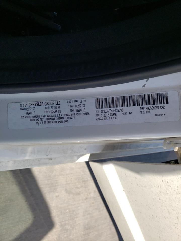 Photo 10 from auction – 2010 CHRYSLER SEBRING TO with VIN 1C3CC4FB4AN228399