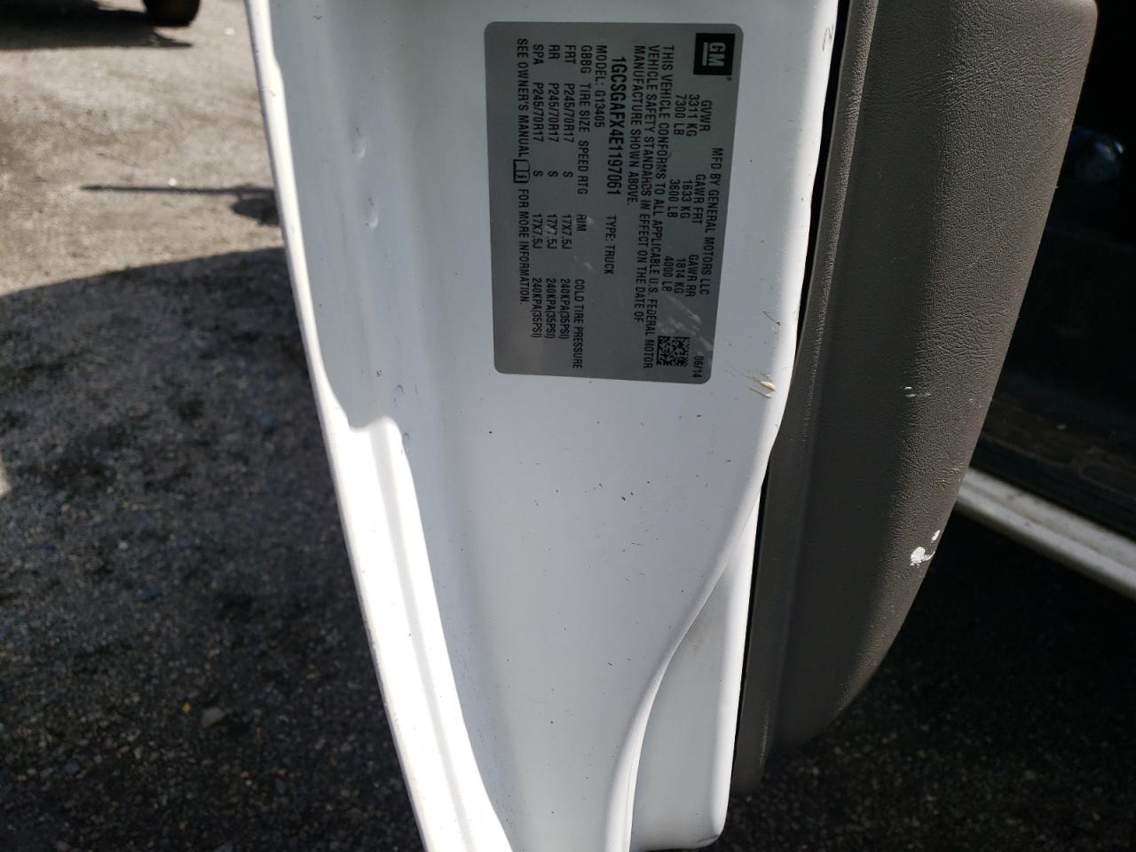 Photo 10 from auction – 2014 CHEVROLET EXPRESS G1 with VIN 1GCSGAFX4E1197061