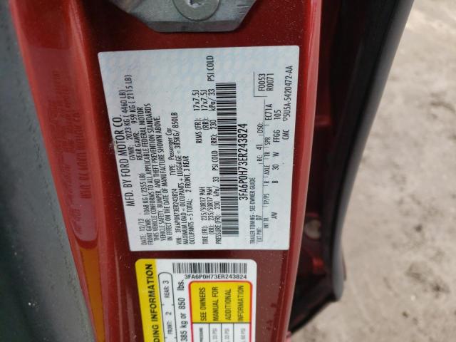 Photo 10 from auction – 2014 FORD FUSION SE with VIN 3FA6P0H73ER243824