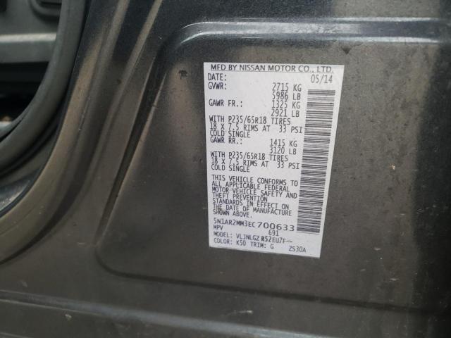 Photo 10 from auction – 2014 NISSAN PATHFINDER with VIN 5N1AR2MM3EC700633