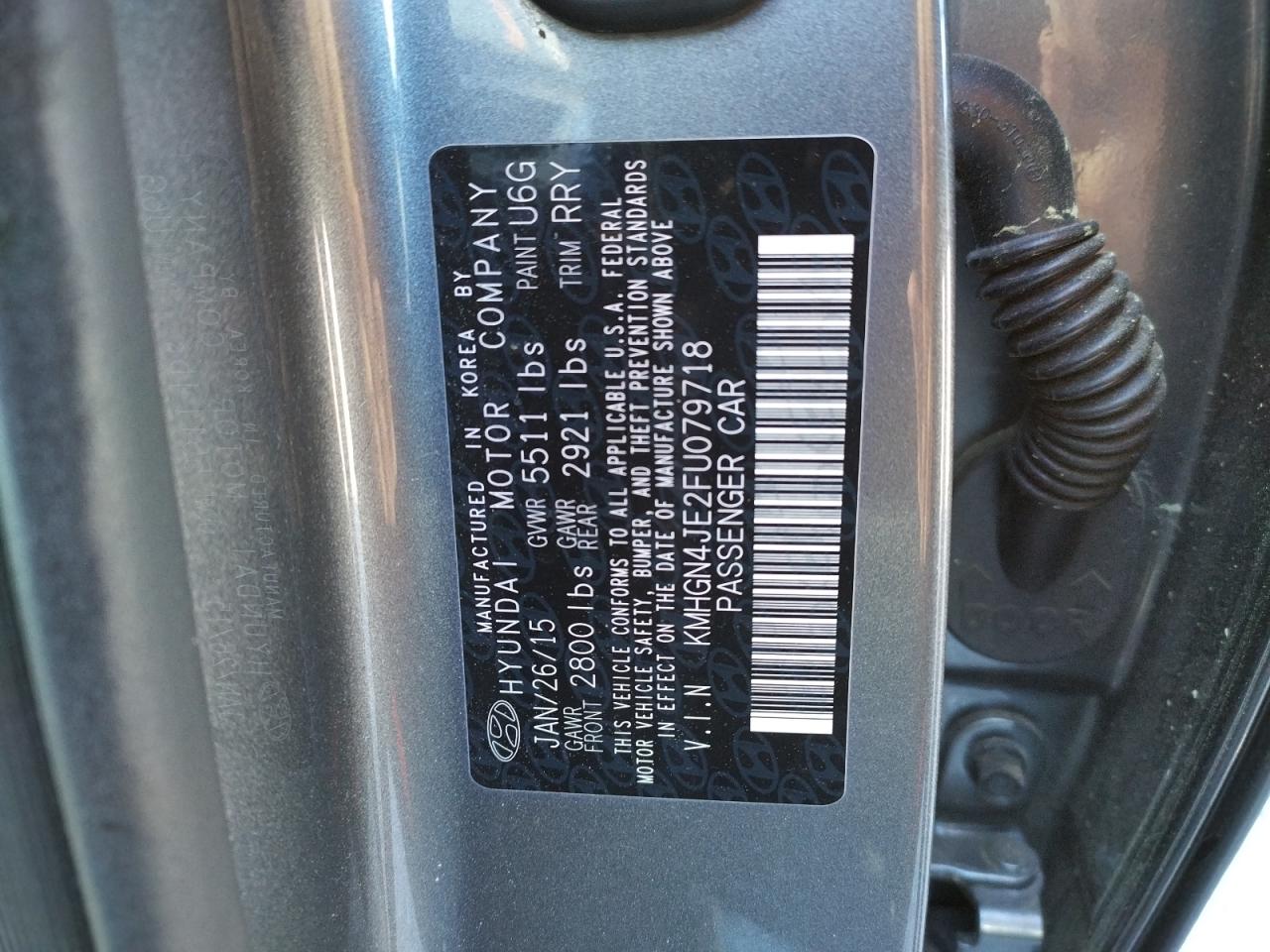 Photo 10 from auction – 2015 HYUNDAI GENESIS 3. with VIN KMHGN4JE2FU079718