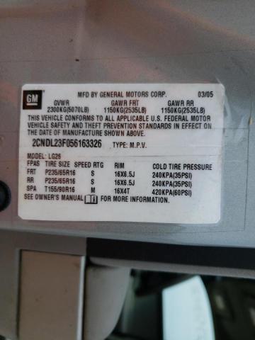 Photo 10 from auction – 2005 CHEVROLET EQUINOX LS with VIN 2CNDL23F056163326