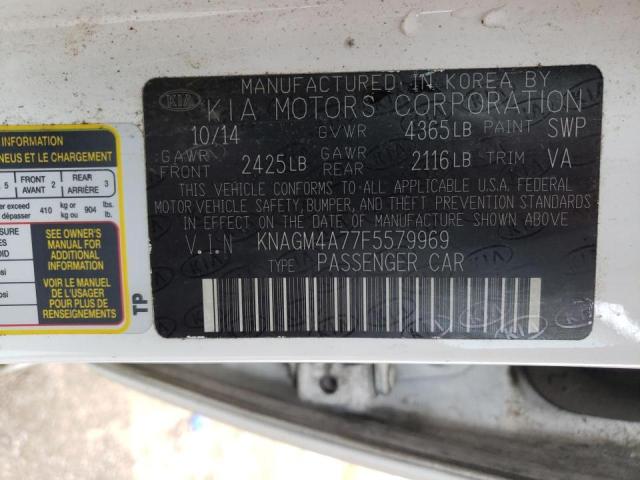 Photo 10 from auction – 2015 KIA OPTIMA LX with VIN KNAGM4A77F5579969