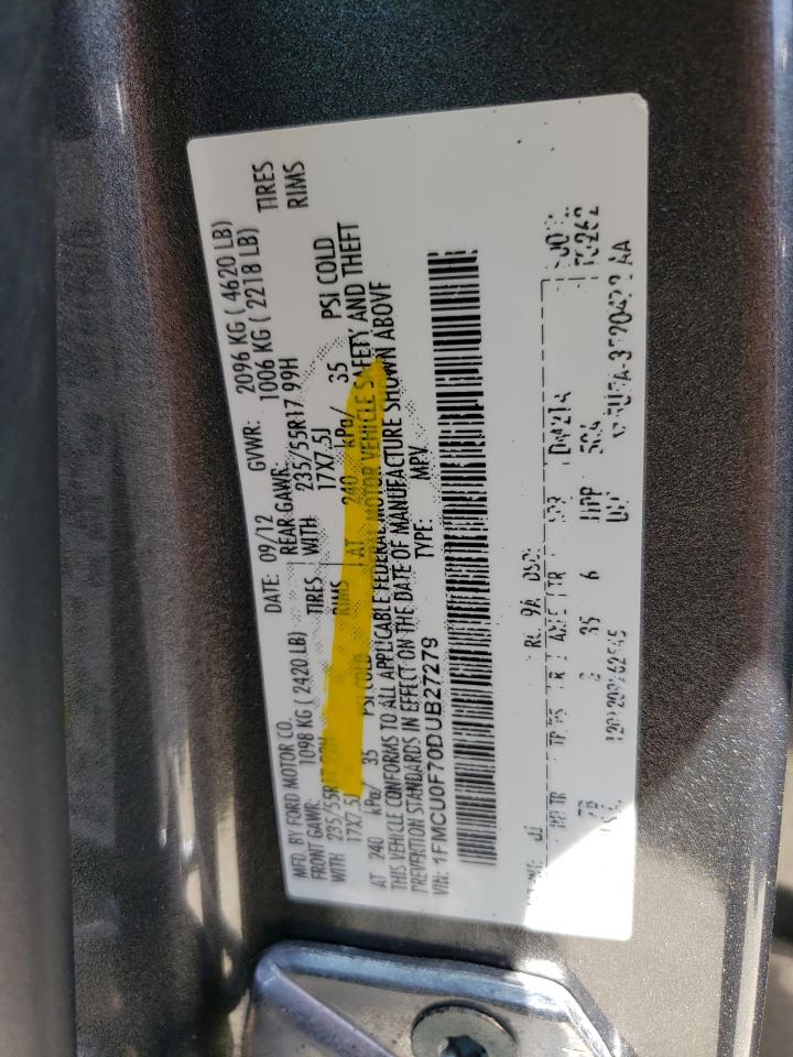 Photo 10 from auction – 2013 FORD ESCAPE S with VIN 1FMCU0F70DUB27279