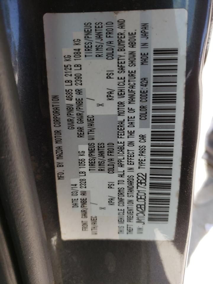 Photo 10 from auction – 2014 MAZDA 5 SPORT with VIN JM1CW2BL0E0173622