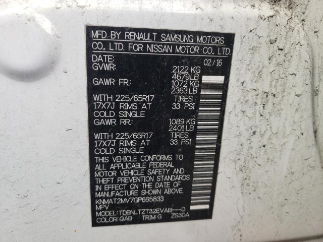 Photo 10 from auction – 2016 NISSAN ROGUE S with VIN KNMAT2MV7GP665833