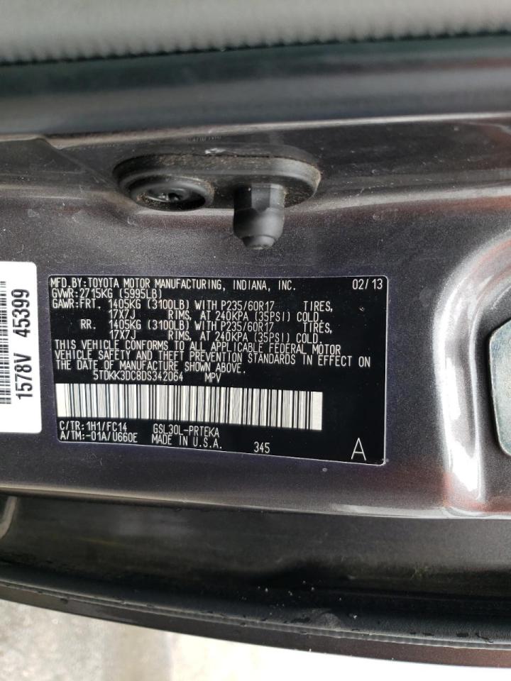 Фото 10 с аукциона – 2013 TOYOTA SIENNA LE с VIN 5TDKK3DC8DS342064