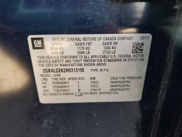 Photo 10 from auction – 2017 CHEVROLET EQUINOX LT with VIN 2GNALCEK2H6313195