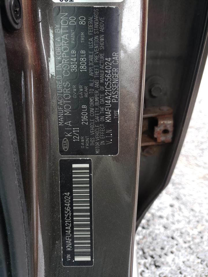 صورة رقم 10 من المزاد - 2012 KIA FORTE EX مع VIN KNAFU4A21C5564024