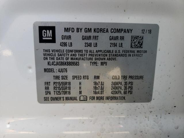 Photo 10 from auction – 2019 BUICK ENCORE PRE with VIN KL4CJASB6KB809583