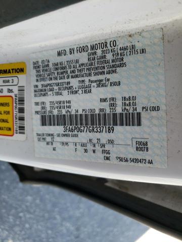 Photo 10 from auction – 2016 FORD FUSION S with VIN 3FA6P0G77GR337189