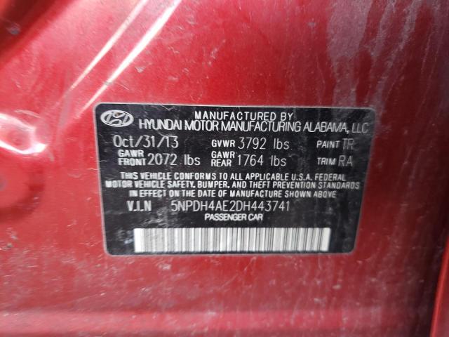 Photo 10 from auction – 2013 HYUNDAI ELANTRA GL with VIN 5NPDH4AE2DH443741
