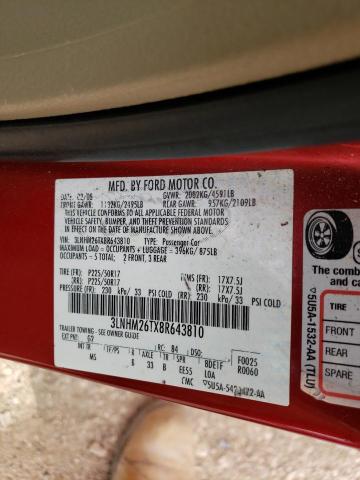Photo 10 from auction – 2008 LINCOLN MKZ with VIN 3LNHM26TX8R643810
