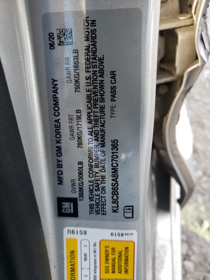 Photo 10 from auction – 2021 CHEVROLET SPARK LS with VIN KL8CB6SA8MC701365