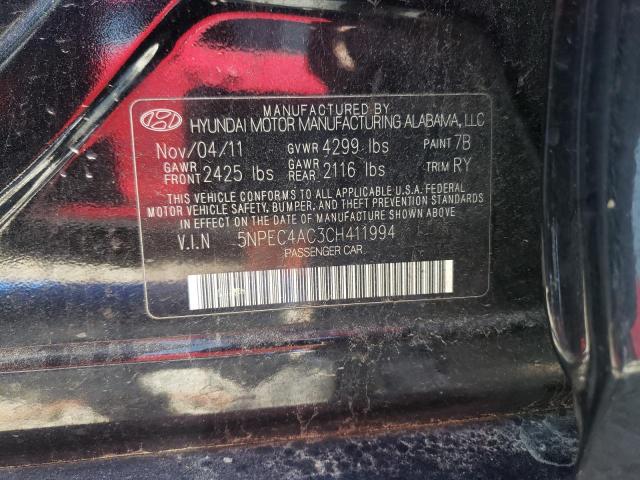 Photo 10 from auction – 2012 HYUNDAI SONATA SE with VIN 5NPEC4AC3CH411994
