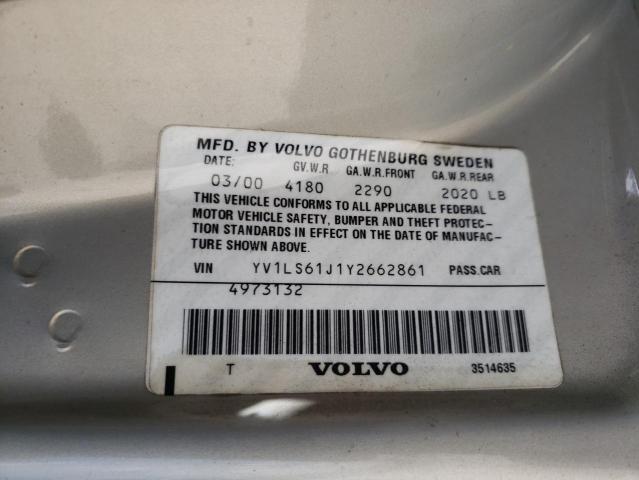 VOLVO S70 BASE 2000 with VIN YV1LS61J1Y2662861 - Photo from auction