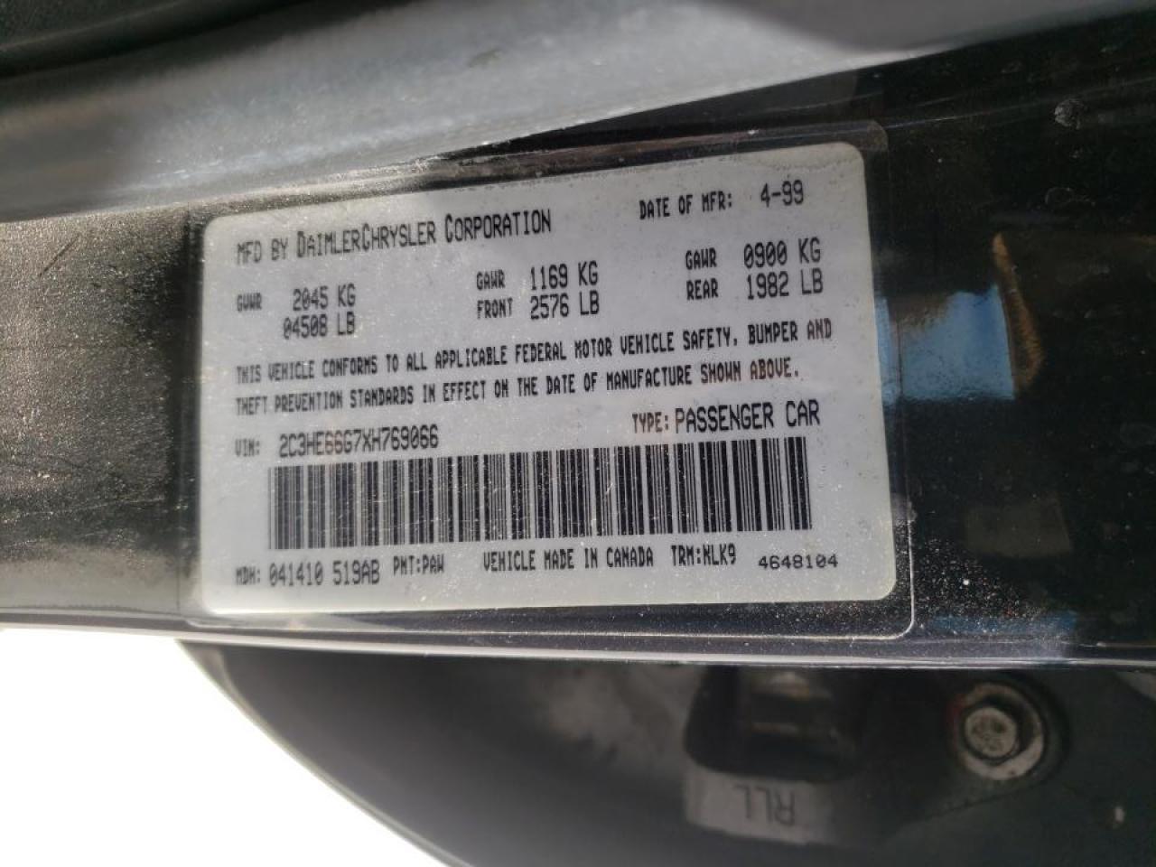Photo 10 from auction – 1999 CHRYSLER 300M with VIN 2C3HE66G7XH769066