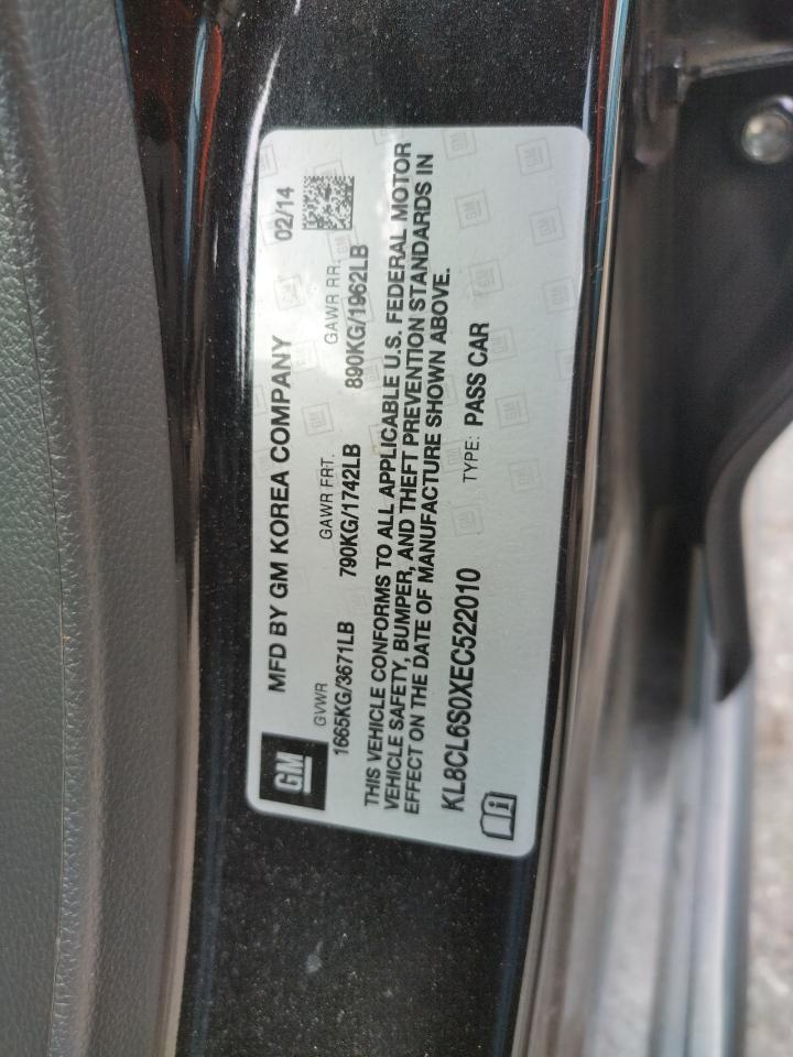 Photo 10 from auction – 2014 CHEVROLET SPARK EV 2 with VIN KL8CL6S0XEC522010