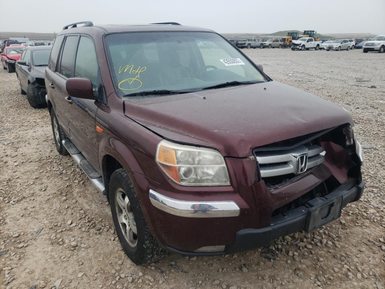 HONDA PILOT EXL 2007 with VIN 2HKYF18557H513829 - Photo from auction