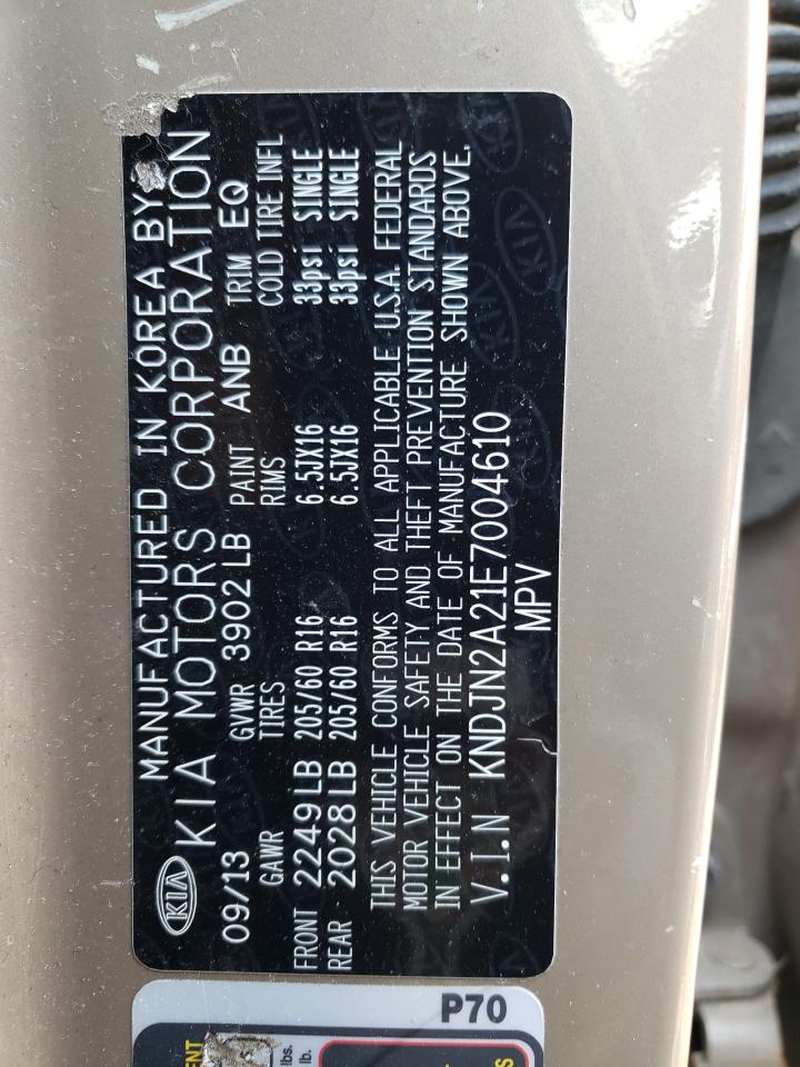 Photo 10 from auction – 2014 KIA SOUL with VIN KNDJN2A21E7004610