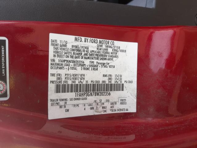 Photo 10 from auction – 2011 FORD FOCUS SES with VIN 1FAHP3GN7BW202356
